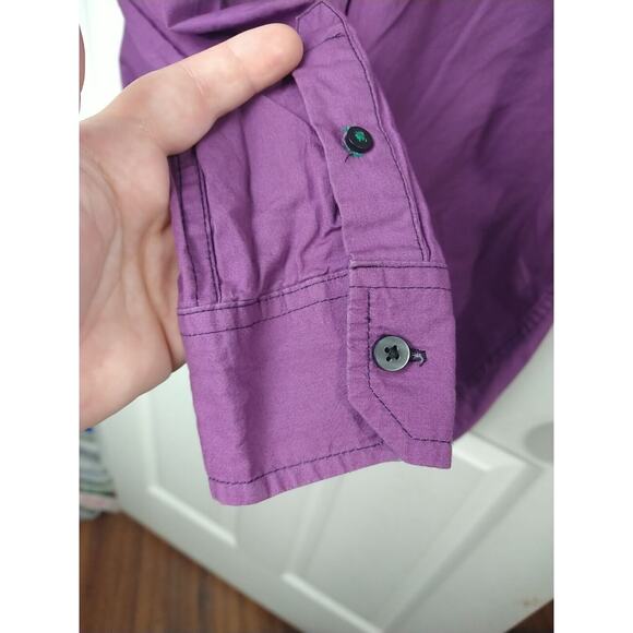 Tranquility Mayhem Woman M Shirt Purple Collared Button Western Casual Workwear - Picture 10 of 12